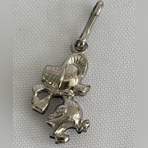 Vintage Silver Mother Goose Charm EUC